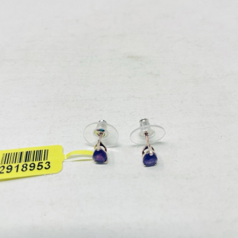 Shop LC Purple Amethyst‎ Sterling Silver Teardrop Stud Earrings 5124